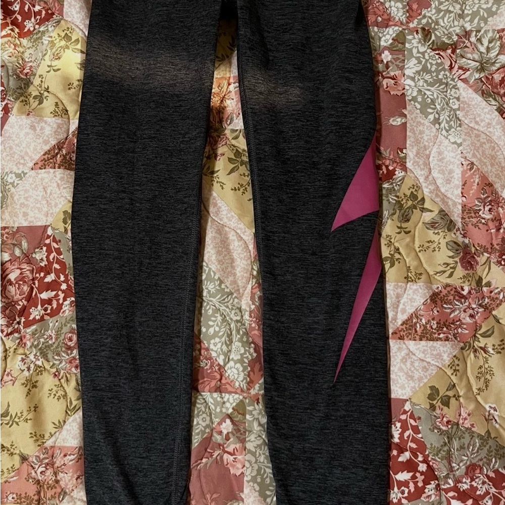 Aviator Nation Charcoal/Neon Pink Bolt Leggings